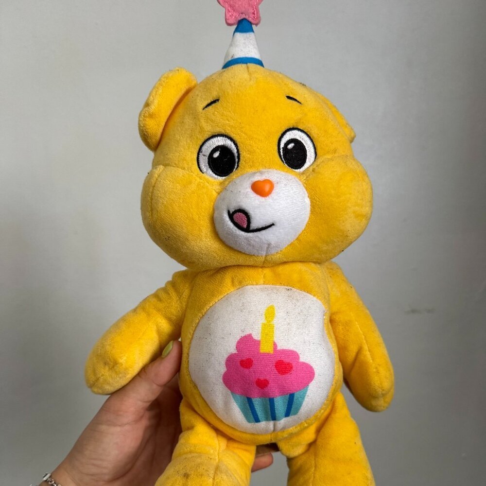 Care Bears Birthday Bear Plush Yellow 13" Stuffed Animal – Basic Fun